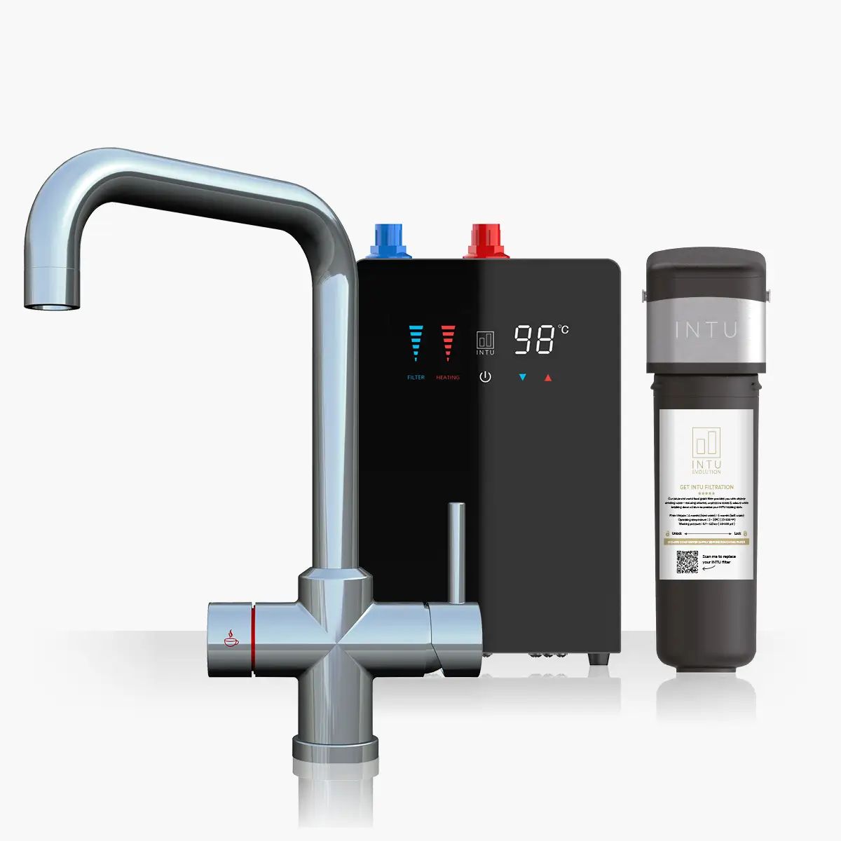 INTU Digital 4OUR Nexus 4-1 Square Instant Boiling Water Tap